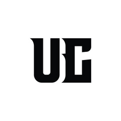 UC monogram logo design letter text name symbol monochrome logotype alphabet character simple logo