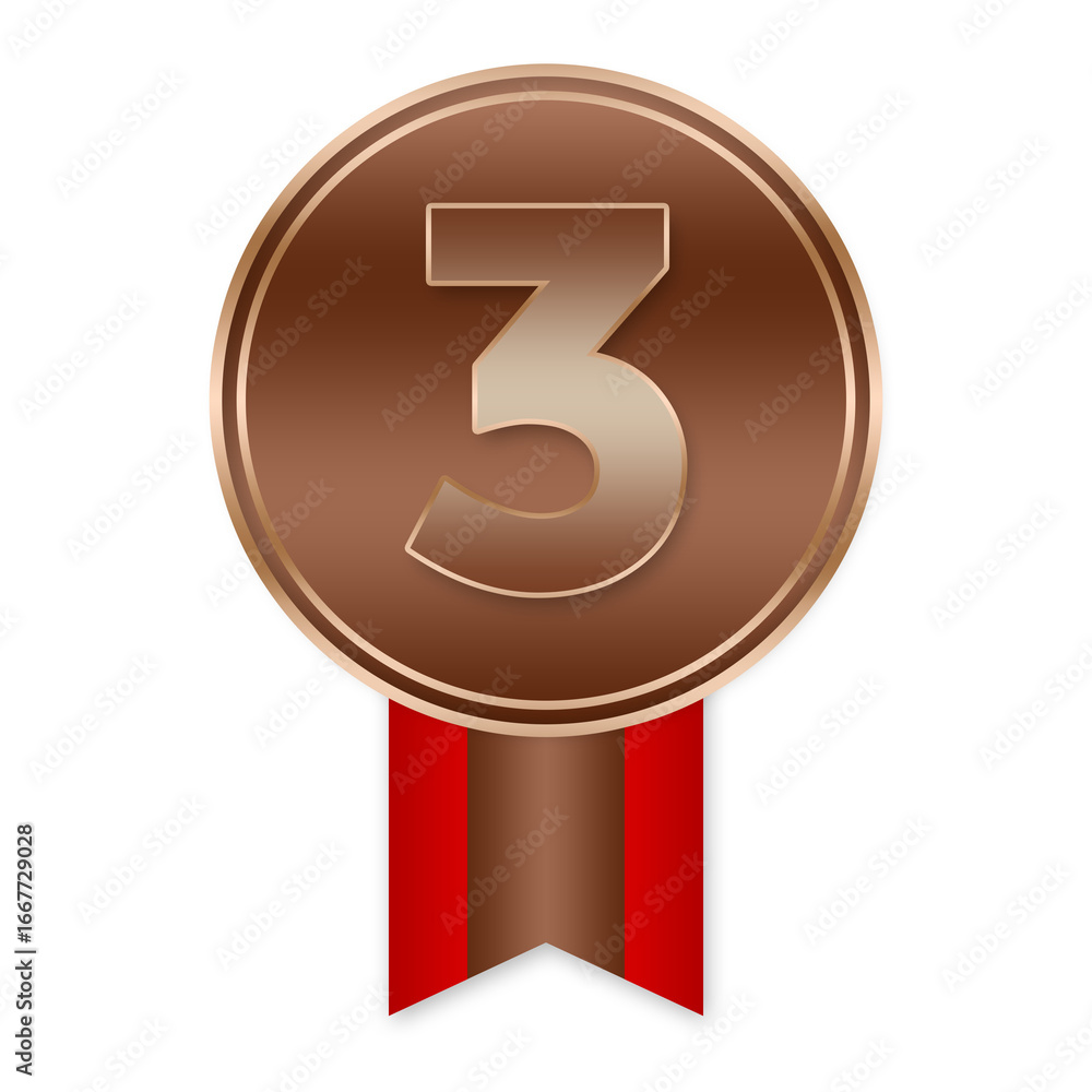 Poster bronze lower third with number 3 for award element png file