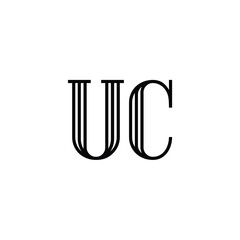 UC monogram logo design letter text name symbol monochrome logotype alphabet character simple logo