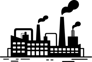 Obraz premium Factory Silhouette Vector Art