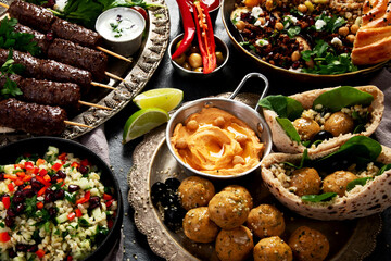 Arabic Cuisine: Middle Eastern traditional lunch or dinner.