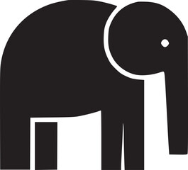 Minimal Elephant Silhouette Icon