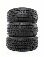 Obraz premium high quality image stack of tyres on white background