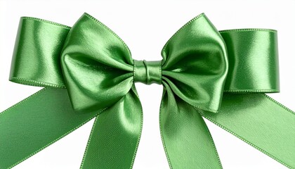 green bow isolated on white
