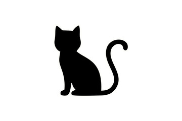 Minimalist Halloween icons black cat vector design illustration