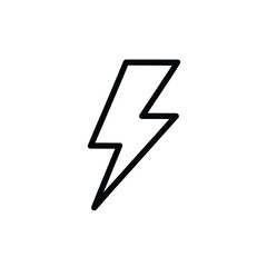 Black lightning bolt icon illustration symbol electricity power energy