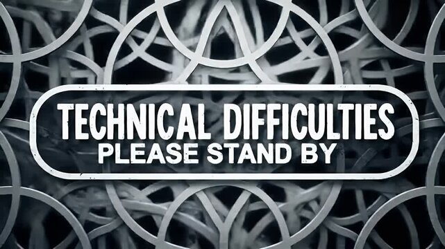 Technical Difficulties: Please Stand By. Abstract Mechanical Gear Background.
