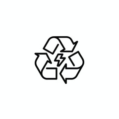 Obraz premium Recycling symbol with lightning bolt energy icon power