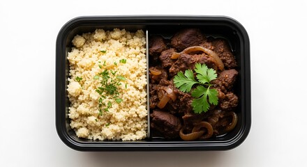 Healthy Meal Prep with Brown Rice and Protein.