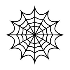 A spider web icon with a star-like Christmas tree design and decoration