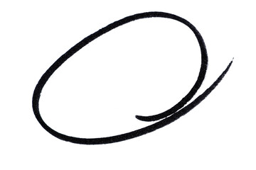 Black Hand drawn marker red circles round set. Doodle round shapes. Crayon circle highlight,...