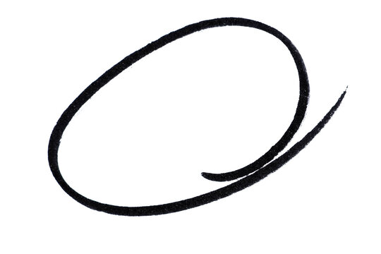 Black Hand drawn marker red circles round set. Doodle round shapes. Crayon circle highlight, freehand ovals doodle.