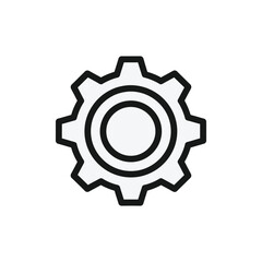 Simple outline icon of a gear or cogwheel