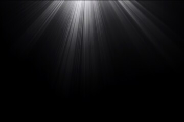 Top Corner Light Beam – Abstract Spotlight Background, Dramatic Studio Spotlight – Bright Ray Effect, Theater Lighting – White Glow Ray in Darkness