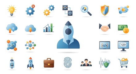 Collection of business icons