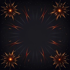 greeting card frame with fireworks