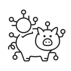 digital piggy bank icon, cryptocurrency savings, electronic money savings, vector illustration eps10