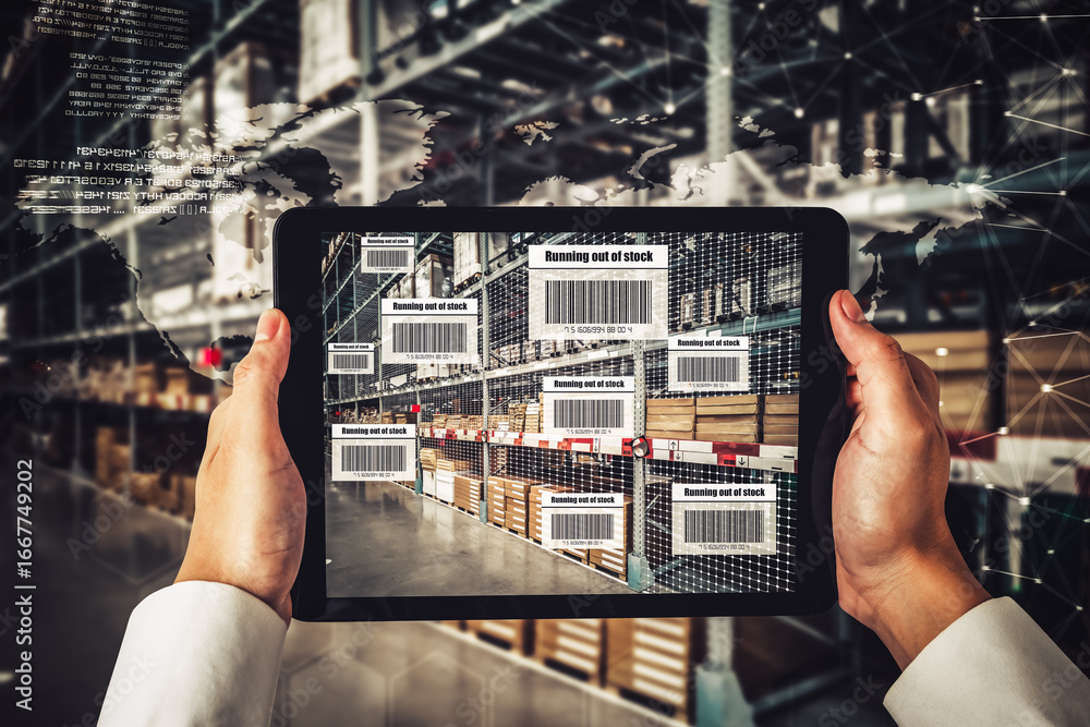 Poster smart warehouse management system using augmented reality technology to identify package picking and