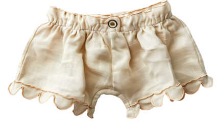 Soft Baby Shorts with Pretty Scalloped Detailing on white background