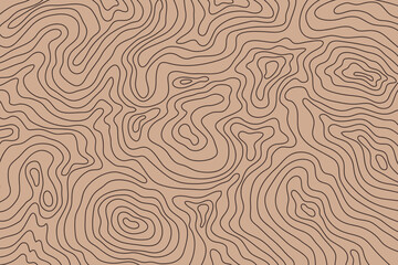Fototapeta premium Topographic map background. Beige topographic lines terrain backdrop. Geographic terrain contour lines, cartography backdrop.