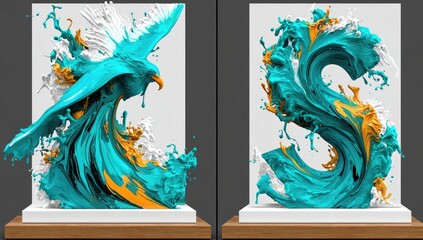 Two abstract sculptures