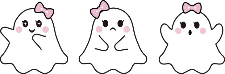 ハロウィン　おばけ　ゴースト　ゴシック　アイコン　飾り　キッズ　かわいい　おしゃれ　イラスト素材セット