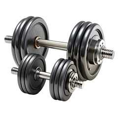 Naklejka premium A pair of adjustable dumbbells isolated on transparent background