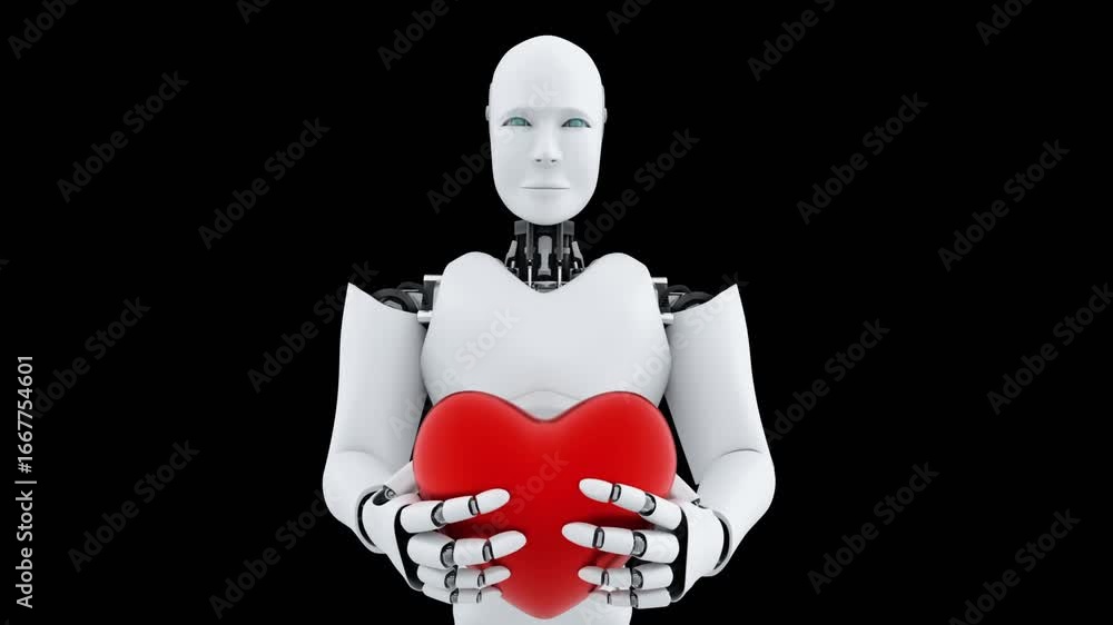 Poster futuristic robot , artificial intelligence cgi on black and green background . robotic man 3d render