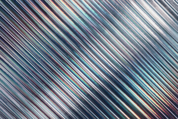 Iridescent dark gradient ribbed glass background, horizontal abstract texture