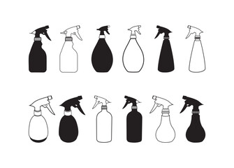 Spray Bottle, Spray Bottle vector bundle, Spray Bottle clipart, Spray Bottle silhouette.	
