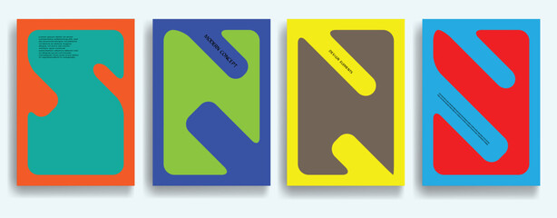 Modern posters . Vector design composition with colorful various geometric shapes . Abstract contemporary art . Vector art ideal for media, ads, covers, brochures, banners.
