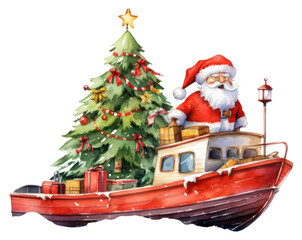 PNG Red toy boat christmas vehicle cartoon.
