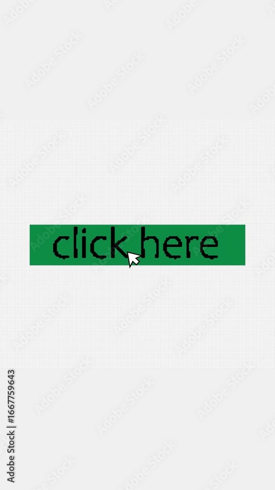 Aufkleber vertical video of animated click here button and mouse cursor. animated pixelated click here button 