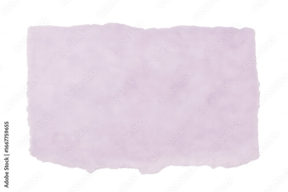 Aufkleber close-up of a torn piece of light purple paper with a transparent background, creating a simple yet 
