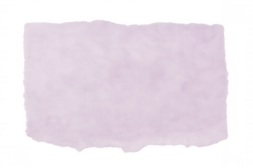 Close-up of a torn piece of light purple paper with a transparent background, creating a simple yet versatile design element