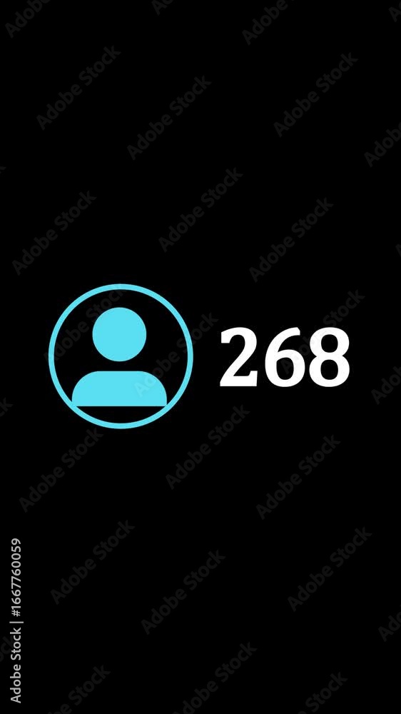 Aufkleber vertical video of animated social media user count increasing. animated social media user count disp
