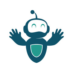 Robot logo icon illustration