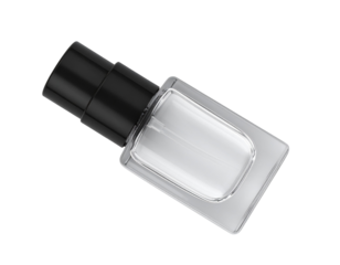 Tiny Perfume Bottle Top-Down View with Spray Cap, 3D Render Isolated