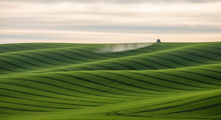 Obraz premium Rolling Green Hills Farmland Landscape.