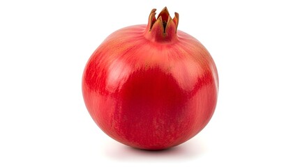 Fresh Red Pomegranate Fruit Isolated on White.