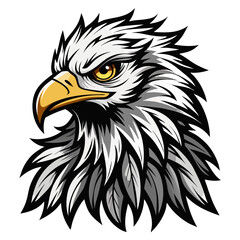 Fototapeta premium A stylized cartoon bald eagle mascot with its wings spread in a flying pose