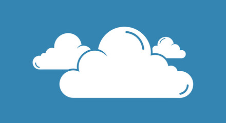 Fototapeta premium Simple Blue Sky and White Cloud Vector Illustration