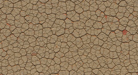 Closeup view of cracked dry earth The surface has a textured pattern of interconnected fissures