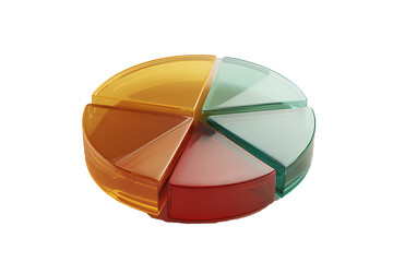 Fototapeta premium Modern colorful pie chart visualizes business data, representing market share and financial performance in a professional and engaging way