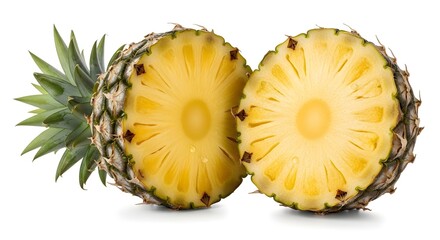 Juicy Pineapple Halved, Tropical Fruit Delight.