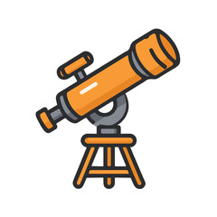 A telescope is pointed towards the sky for astronomical observation removed background isolated on transparent background