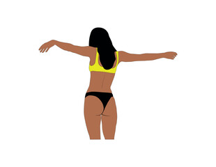 woman in a swimsuit simple drawing