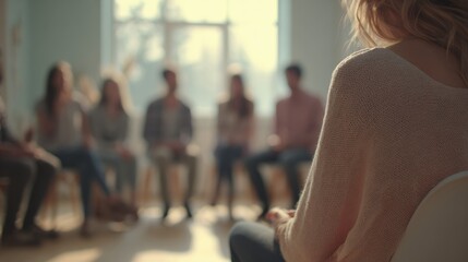 woman attends a group therapy session