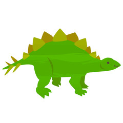 水彩風カラーの恐竜　ステゴサウルス