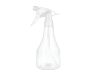 Transparent spray bottle. Isolated transparent background